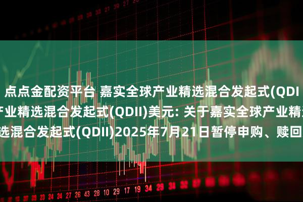 点点金配资平台 嘉实全球产业精选混合发起式(QDII)人民币,嘉实全球产业精选混合发起式(QDII)美元: 关于嘉实全球产业精选混合发起式(QDII)2025年7月21日暂停申购、赎回及定期定额投资业务的公告