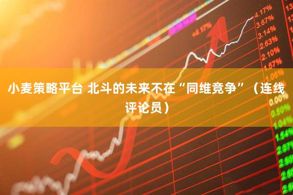 小麦策略平台 北斗的未来不在“同维竞争”（连线评论员）